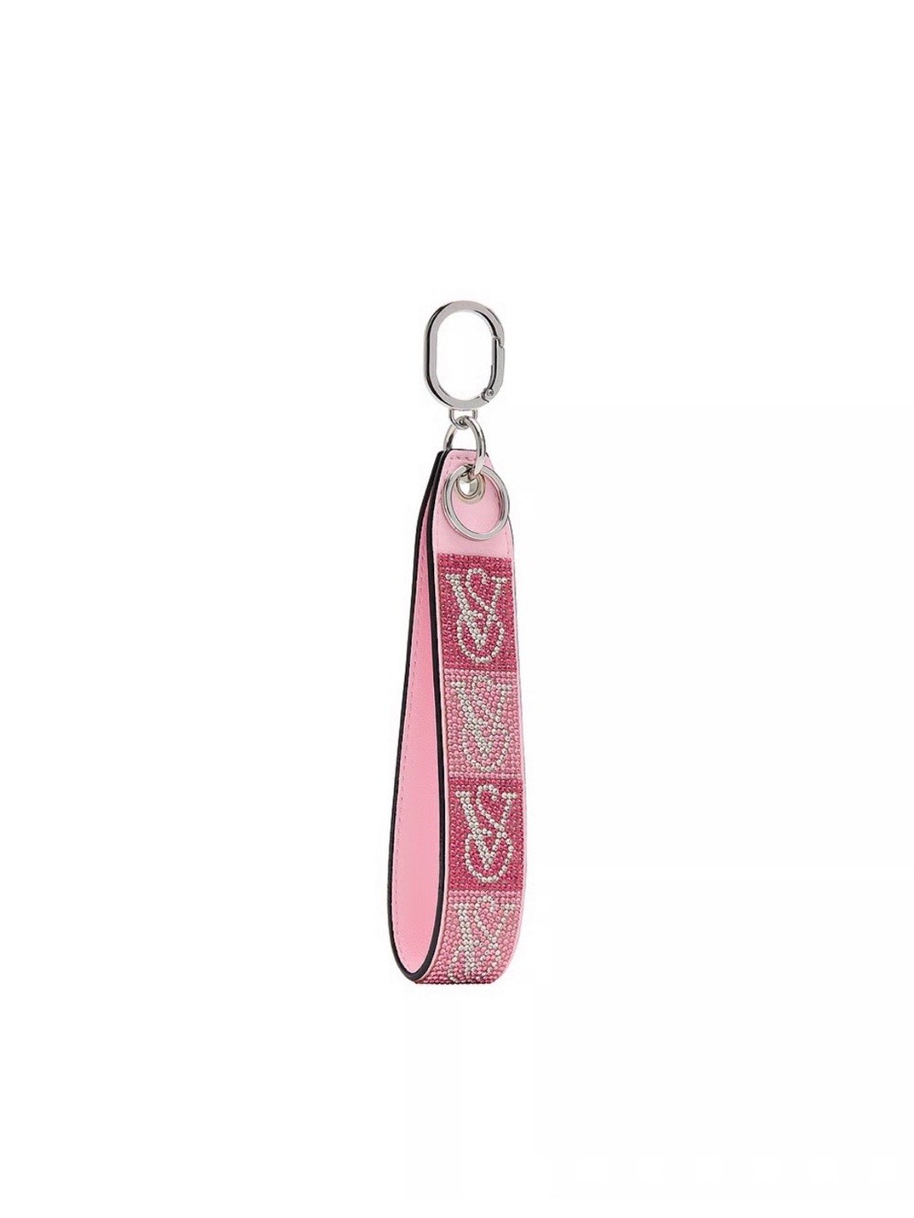 Victoria’s Secret Pink Rhinestone Bling Strap Keychain Wristlet NEW